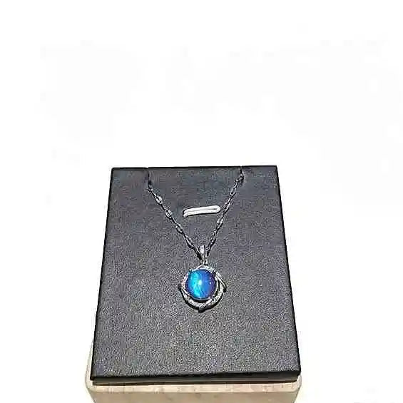 Handmade Real Morpho Butterfly Wing Necklace Sterling Silver Celtic Knot Pendant with White Zirconia and Waterproof Resin Coating Butterfly Aura