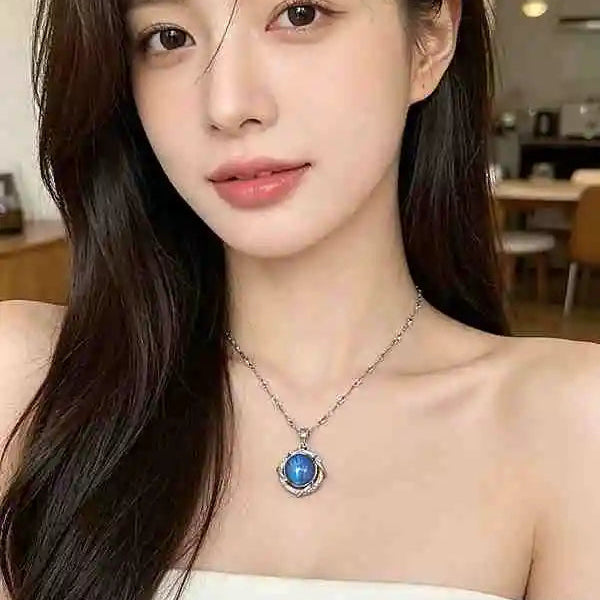 Handmade Real Morpho Butterfly Wing Necklace Sterling Silver Celtic Knot Pendant with White Zirconia and Waterproof Resin Coating Butterfly Aura